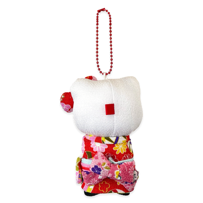 Sanrio Japanese Silk Kimono Hello Kitty Plush Mascot Keychain