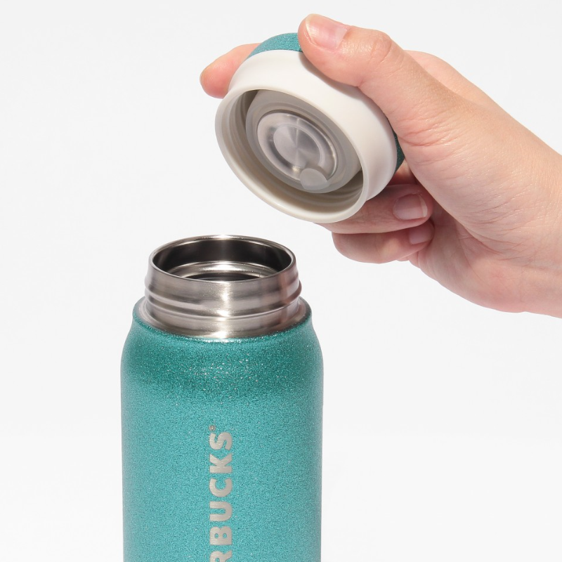 STARBUCKS Glitter Turquoise Stainless Steel Bottle 488 ml