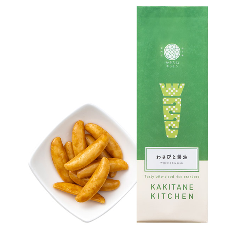 KAKITANE KITCHEN Wasabi & Soy Sauce Tasty Bite-sized Rice Crackers