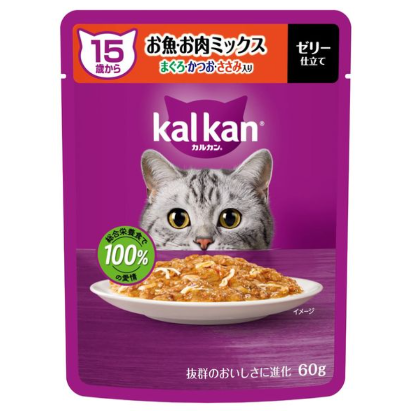 Kal Kan Fish & Meat Mix with Tuna, Bonito, and Chicken Breast