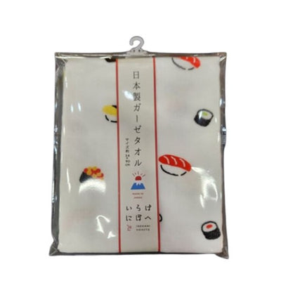Iroha Nihon e - Sushi and Japanese Sweets Printed Sports Towel