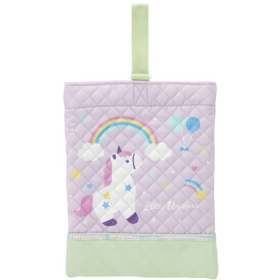 Skater Little Unicorn Children's Shoe Bag with Name Tag