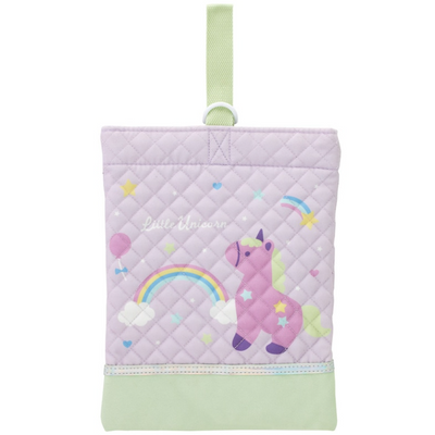 Skater Little Unicorn Children's Shoe Bag with Name Tag