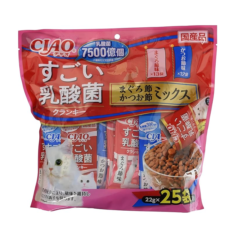 Inaba Foods Ciao Sugoi Crunky Lactic Acid Cat Treats (22g×25)