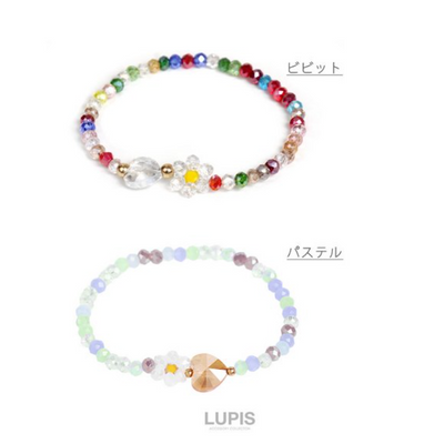 Lupis Flower x Heart Bead Bracelet