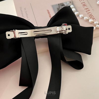 LUPIS Large Bow Hair Clip v2672 Ivory/Black