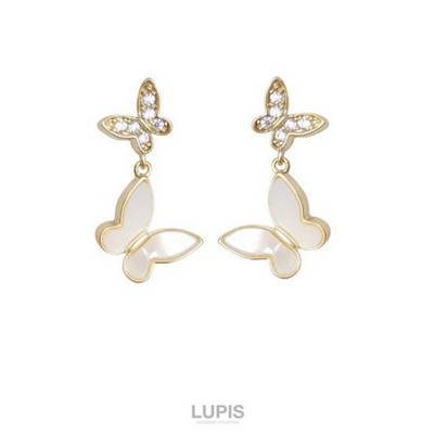 Lupis Elegant Double Butterfly Earrings