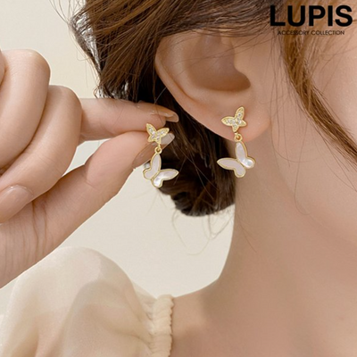 Lupis Elegant Double Butterfly Earrings