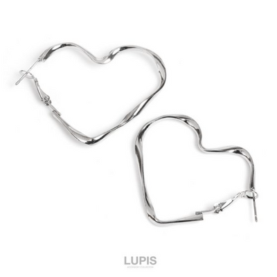 Twisted Heart Hoop Earrings