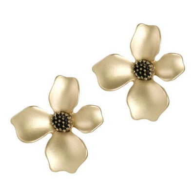 Matte Metal Flower Earrings