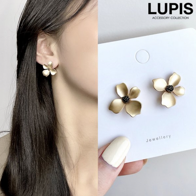 Matte Metal Flower Earrings