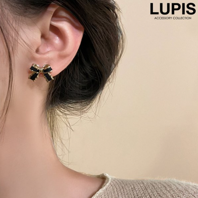 Lupis Monochrome Ribbon Earrings