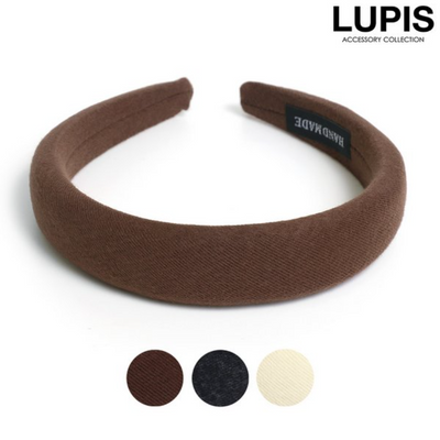 LUPIS Knitted Fluffy Headband v1657 Ivory/Brown