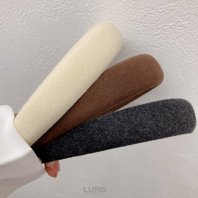 LUPIS Knitted Fluffy Headband v1657 Ivory/Brown