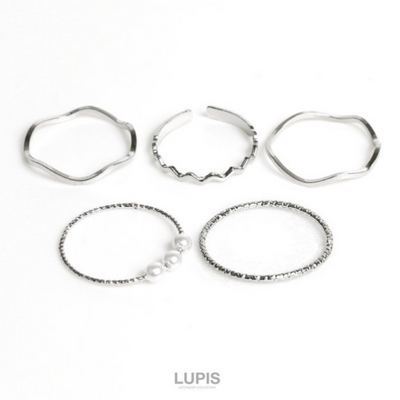 Lupis Silver Simple Ring Set