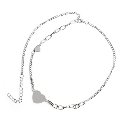 Lupis Metal Heart Plate Chain Necklace