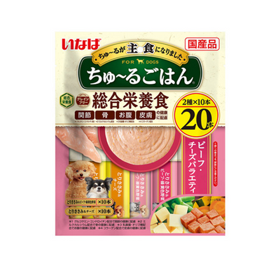 Inaba CIAO Churu Gohan Beef and Cheese Variety Pack for Dogs