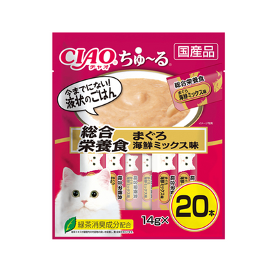 Inaba CIAO Churu Comprehensive Cat Treats (Maguro Tuna & Seafood/Chicken & Seafood) (20 Sticks)