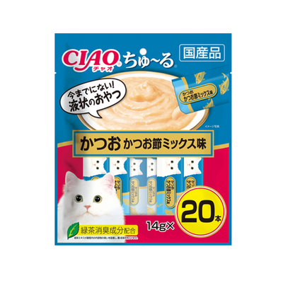 Inaba Bonito & Chicken Tender Mixed Paste Treats for Cats