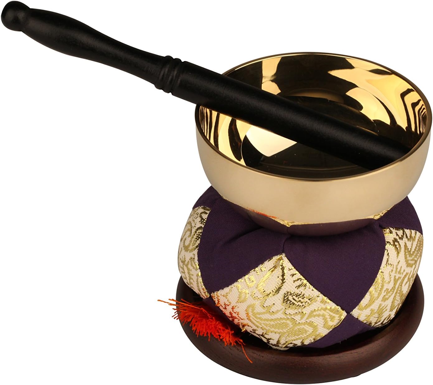 PREORDER Oda Kobo Brass Altar 4-Piece Bell Set with Mirror Finish and Wooden Bell Stand (7.58 cm)