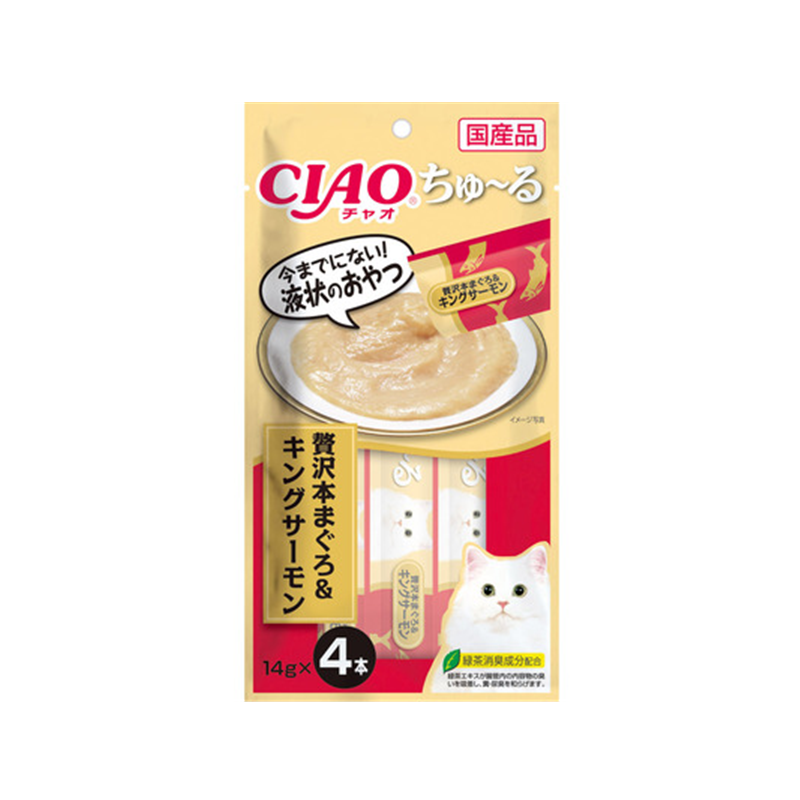 Inaba CIAO Churu Premium Maguro Tuna and King Salmon Cat Treats