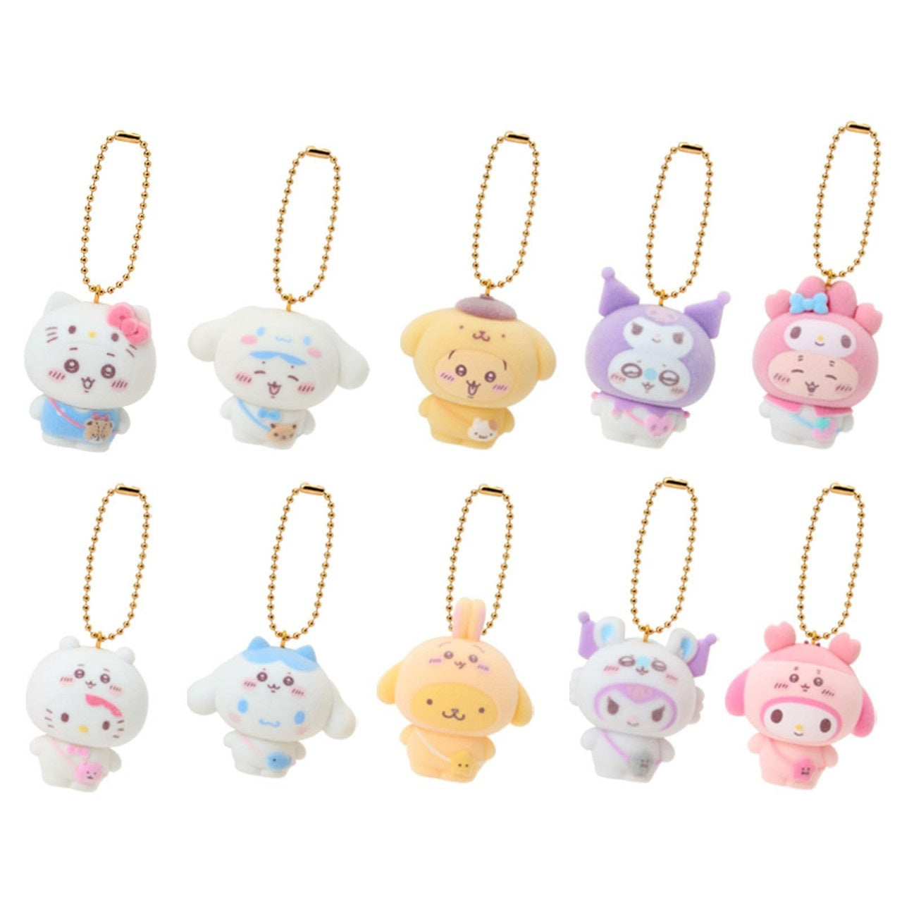 Sanrio Chiikawa Secret Flocked Mascot Charm Characters (Random 1 of 10 Designs)