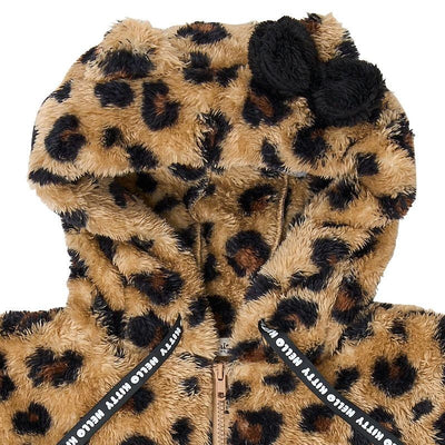 Hello Kitty Zip-Up Boa Hoodie – Brown / White