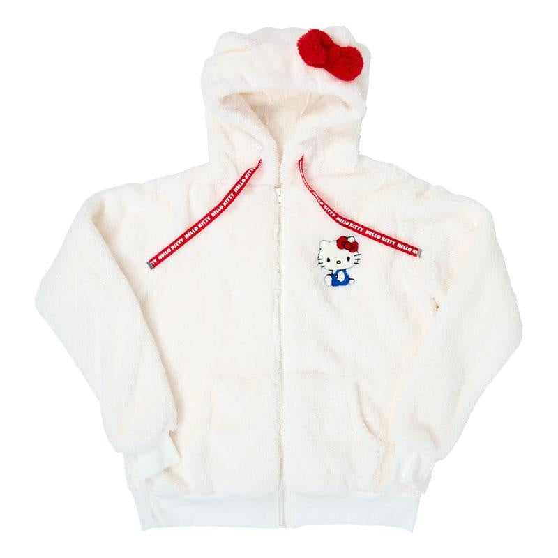 Hello Kitty Zip-Up Boa Hoodie – Brown / White