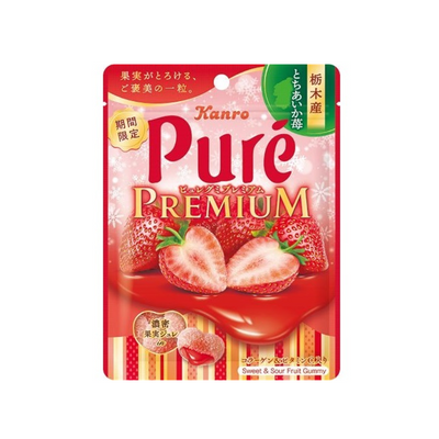Kanro Pure Gummy Premium – Tochigi Tochiaika Strawberry (54g)