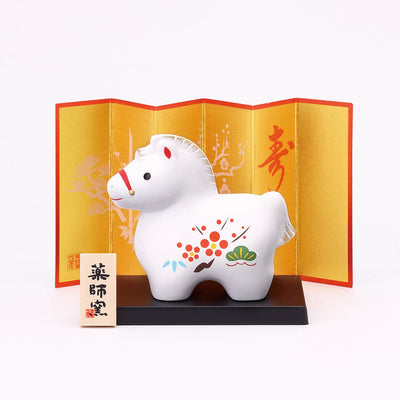 Yakushigama Year of the Horse Ornament with Three Friends of Winter Design