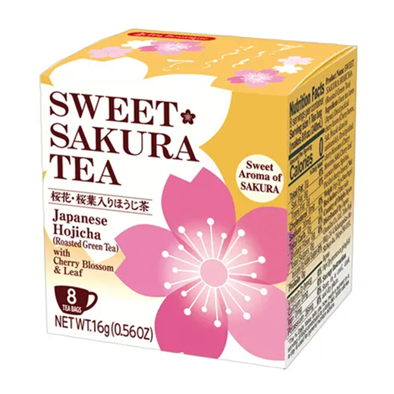 Tea Boutique Sweet Sakura Tea - Japanese Hojicha (Roasted Green Tea) with Cherry Blossom and Leaf