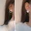 LUPIS Double Heart Marble Earrings