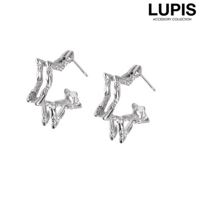 Lupis Double Line Star Hoop Earrings