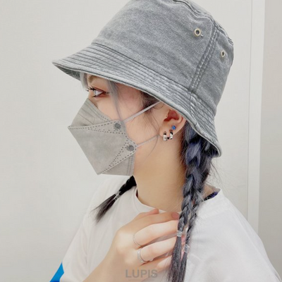 Lupis Washed Denim Bucket Hat Black/Grey