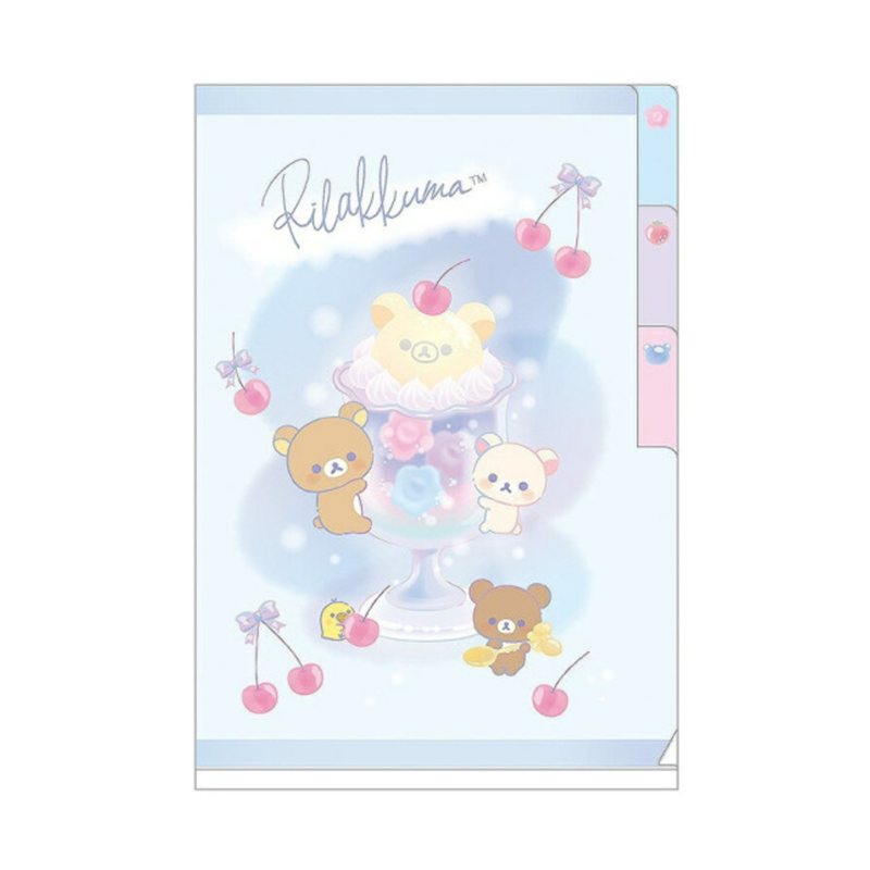 San-X Rilakkuma Cute Black and White A6 Double Clip Folder Rilakkuma/Everyone