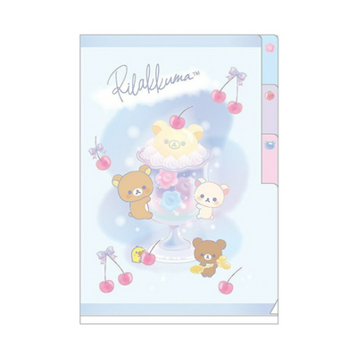 San-X Rilakkuma Cute Black and White A6 Double Clip Folder Rilakkuma/Everyone