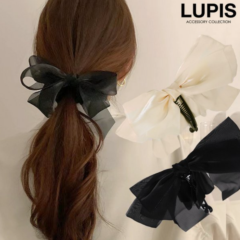 LUPIS Elegant Bow Banana Clip v2024 Ivory/Black