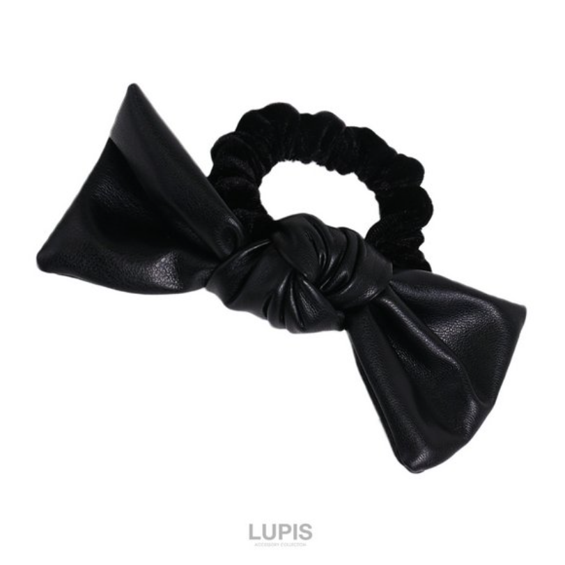 LUPIS Leather Bow Hair Tie v1263 Black/Brown