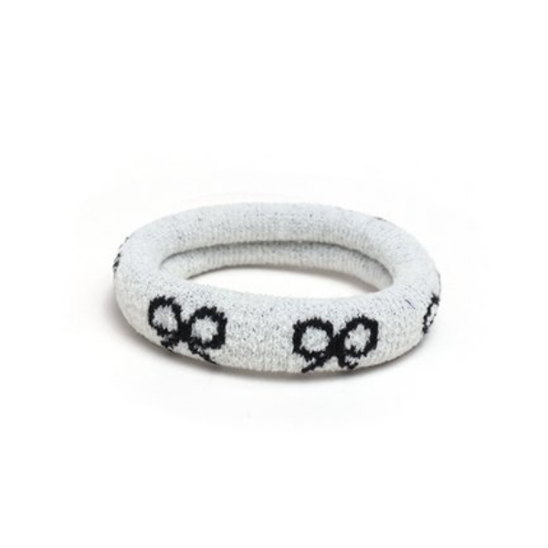 LUPIS Bow Pattern Elastic Hair Tie v2885 Ivory/Black