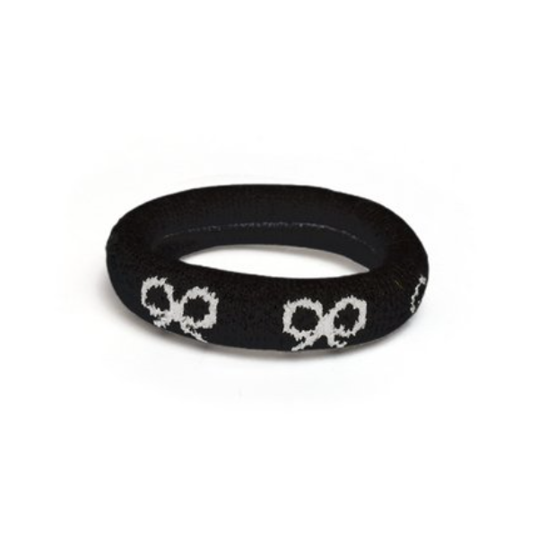 LUPIS Bow Pattern Elastic Hair Tie v2885 Ivory/Black