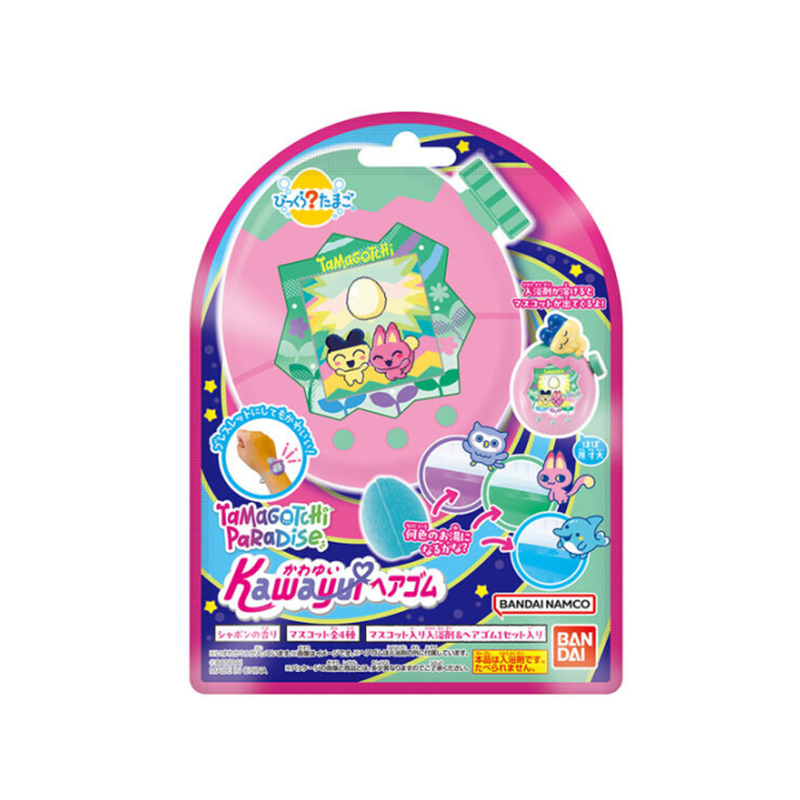 Bandai Bikkura Tamago Tamagotchi Paradise Kawayui Bath Bomb with Random Ponytail Holder