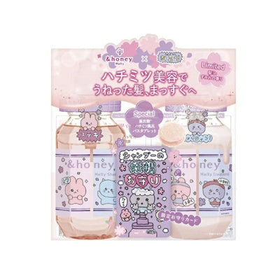 &honey Chegosim Shampoo and Treatment Set with Bath Tablet (Cherry Blossom in Violet)