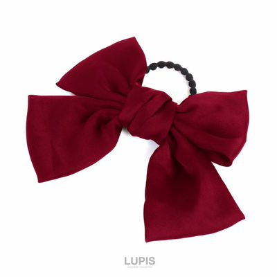 LUPIS Large Ribbon Hair Tie, Red v1101