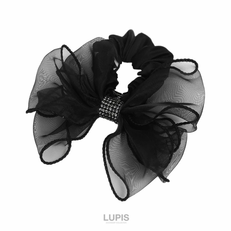 LUPIS Organza Ribbon Hair Tie, Black v2098