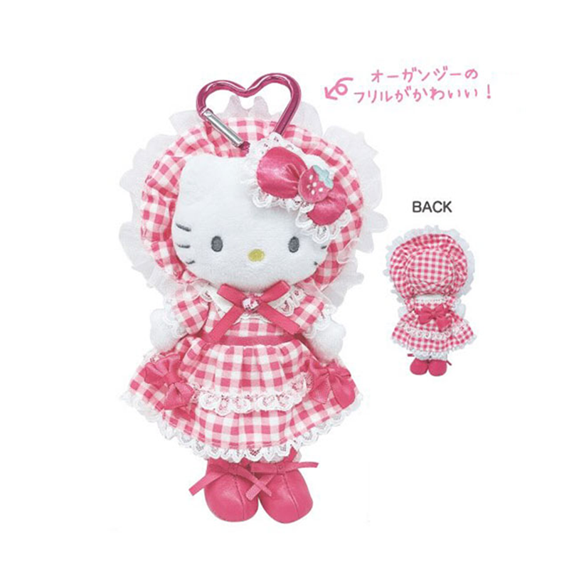 Sanrio Hello Kitty Style Up and Black Angel Plush Keychain