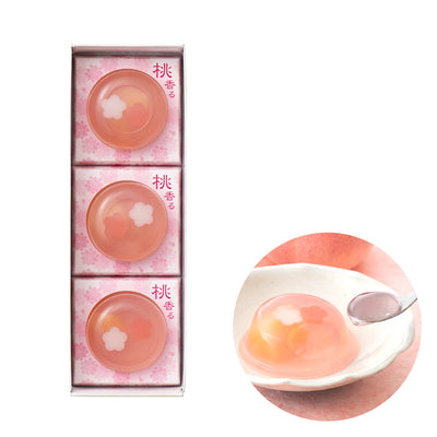 Tsuruya Yoshinobu Sakura Peach-Scented Jelly 3 pcs (Spring Seasonal)