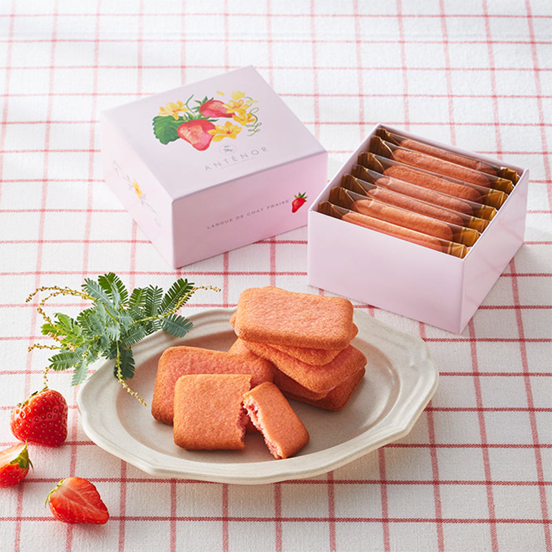 Antenor Spring Limited Edition Strawberry Langues de Chat with Chocolate (7 pieces)