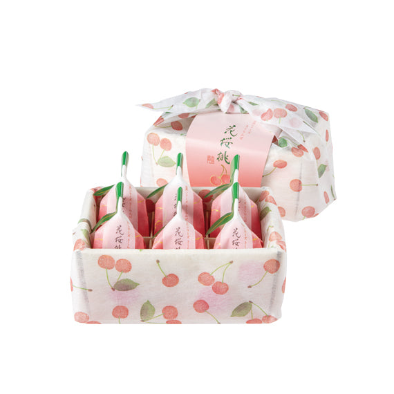 Kitchoan Hanaoutou Whole Cherry Peach Jelly (6 Pieces)