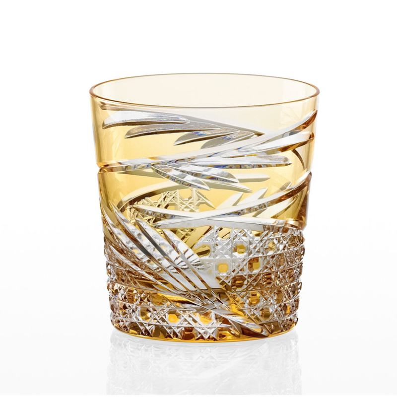 Kagami Edo Kiriko Mai Rock Glass (Assorted Colors Available)