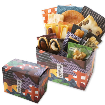 Ginza Akebono Flavor Folk Art Okaki Rice Cracker Assortment (9 Pouches)